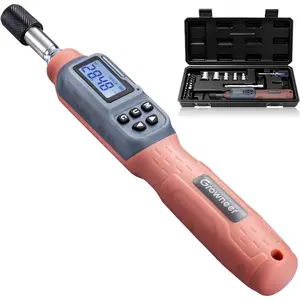 [Father's Day Gift]Digital Torque Screwdriver, 2.66-53.1 In-lb/0.3-6 Nm, 1/4'' Drive Inch Pound Torque Screwdriver Electrician with Buzzer & LED Indicator, 27 In 1 Torque Wrench Screwdriver Set, Black