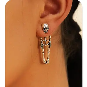 Halloween Earrings Skeleton Skull Dangle BOO Ghost Witch Tassel Terror Knife Earrings