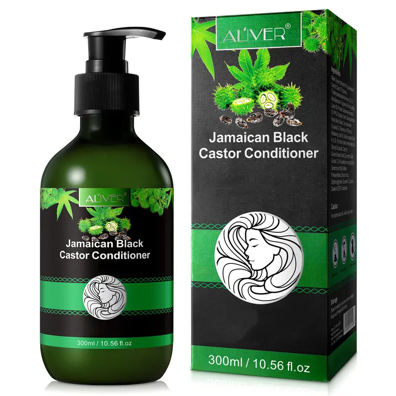 Aliver Black Castor Oil Conditioner*1 (300ml Liquid, Regular Edition Single Item) - Hydrating, Moisture-Boosting Haircare with Trimethylammonium Behenate for Unisex Adult Normal Hair, Supports Hair Routine