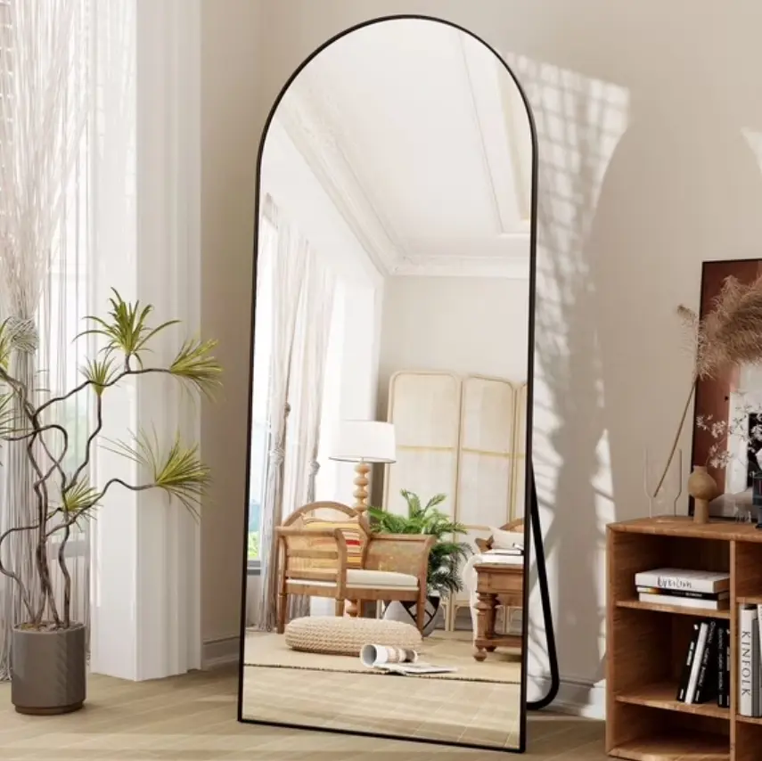 BEAUTYPEAK 71"x27.1" Arch Full-Length Floor Mirror, Oversized Home Decor Mirror for Standing or Leaning Use