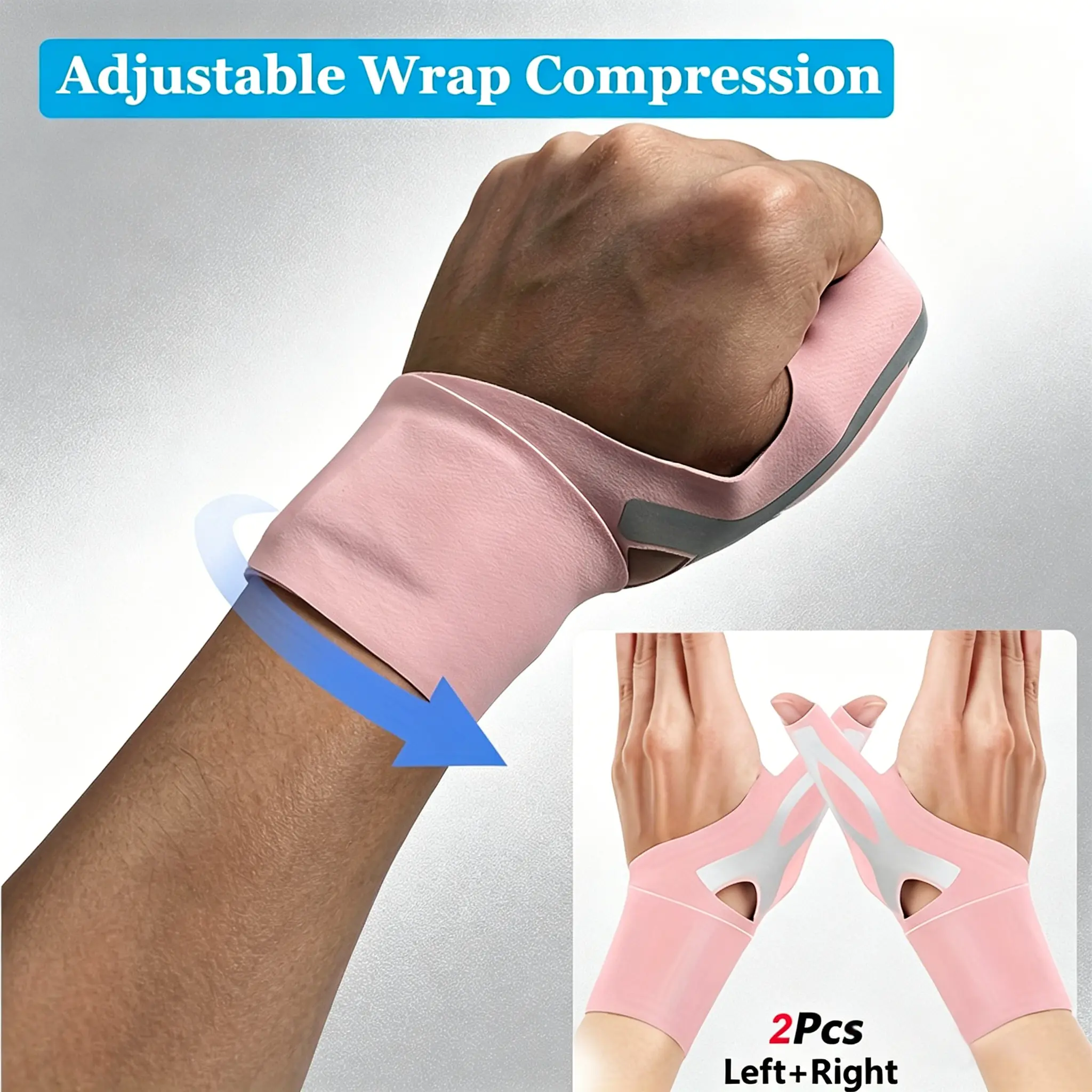 Unisex 2-Piece Thumb & Wrist Compression Sleeves, Elastic Support Gloves for Gaming, Sports - Fits Left & Right Hands, Office-Ready Sports Wristbands