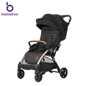 Baobaohao BA1 – Lightweight, portable baby stroller with one-button folding; can sit or lie down; four wheels with shock absorption; suitable for air travel; high-view newborn stroller pram multifunction 0-36 month