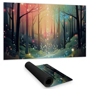 MWW C1DM1424D2UEM5 14 x 24 in. Magical Forest Beige Gaming Mat for Stylish Home Decor