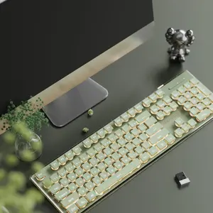 EWEADN Wireless Keyboard, Rechargeable Silent Membrane Gaming Keyboard, Portable Keyboard for Windows PC/Laptop/Tablet, Office & Gaming Use, Durable Keyboard