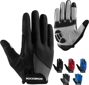 ROCKBROS Cycling Gloves for Men Women - Breathable Gel Pad Road Mountain Bike Gloves - Touch Screen Anti-Slip MTB Gloves for Cycling Workout Outdoor Sports