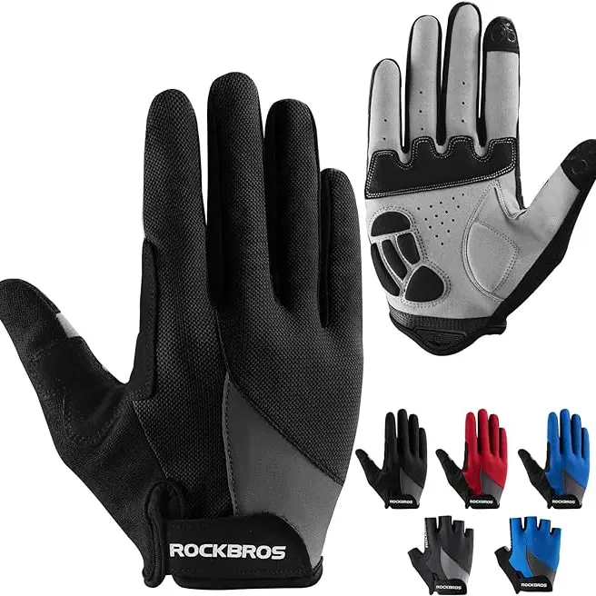 ROCkBROS Unisex Anti-Slip Multi-Sport Ready Touchscreen Sports Gloves - Adjustable, Cool Breathable Mesh, Gel Pad, Fast Call Answer, Grip for Road & MTB, Works for Bike, Hike, Work (Size S)