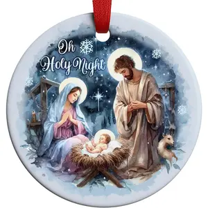 Religious Themed Christmas Ornaments, Nativity and Jesus Christ Decorations, Nativity Christmas Countdown Ornament 2024, Nativity Scene Ornament, Oh Holy Night, Christian Ornaments
