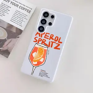 PIKPAKA Aperol Spritz Cool Fashion Pattern Phone Case For Samsung Galaxy S25 S24 S23 Ultra, Jelly Clear Case Soft TPU Bumper, Shockproof Scratch-Resistant Durable, Ultra-Thin Precise Fit, Anti-Yellowing Crystal Back, Gift Men Women
