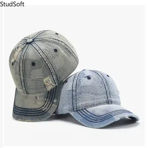 2026 New Style Denim Baseball Cap — Unisex, Spring/Autumn, Windproof, Casual, Short-Brimmed, British Retro-Style Duckbill Hat