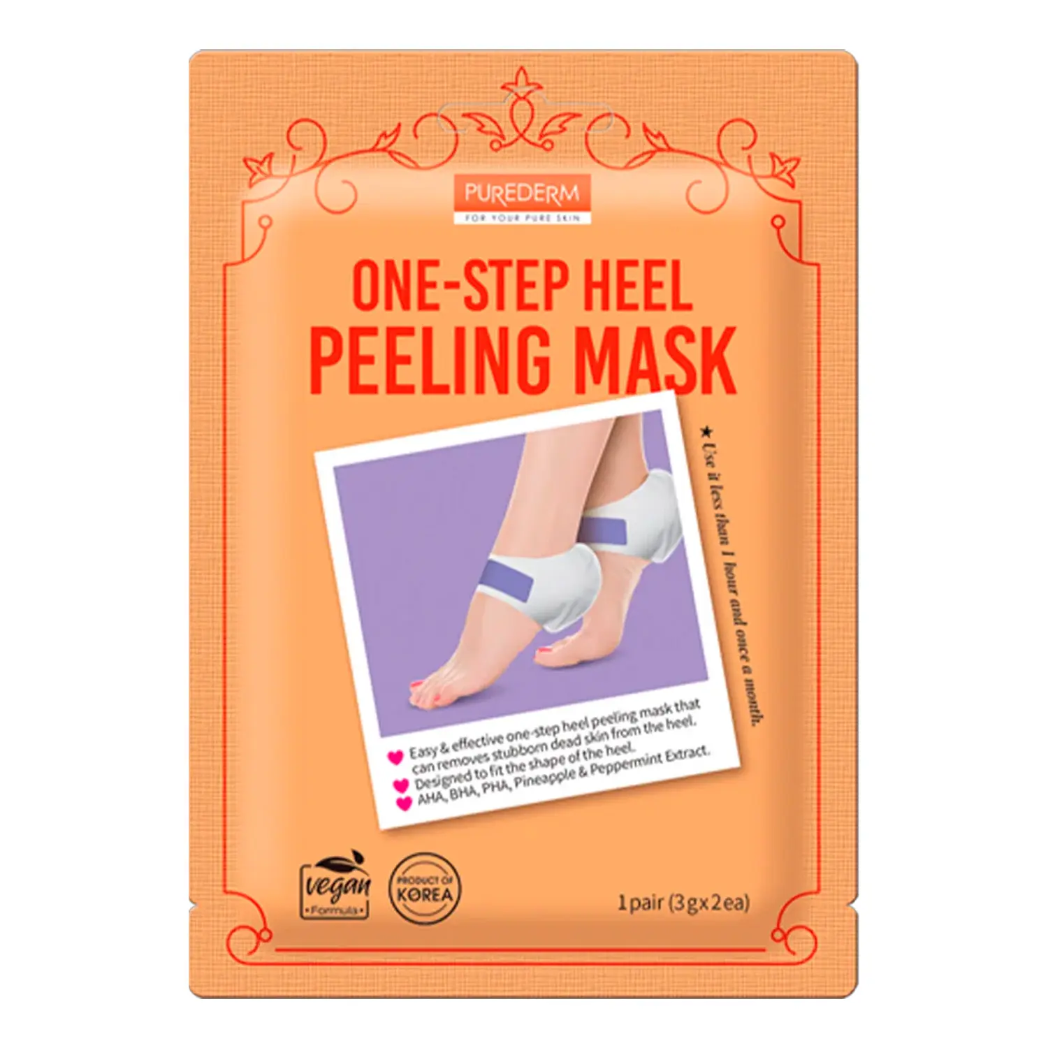 Purederm One Step Heel Peeling Mask 1 Pair