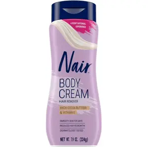 Nair Body Cream, Hair Removal Cream with Rich Cocoa Butter and Vitamin E for Body, 7.9 oz