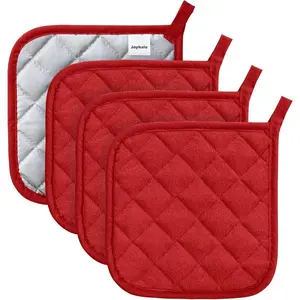 Hot pocket holde r4 Pack Pot Holders for Kitchen Heat Resistant Pot Holders Sets Oven Hot Pads Terry Cloth Pot Holders for Cooking Baking