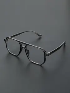 Clear Lenses Eyeglasses for Men and Women, Fashion Square Frame Anti-blue Light Lenses Eyeglasses for Everyday Use, Double Bridge Eyeglasses Fashion Accessory, Fashionable Frames Glasses