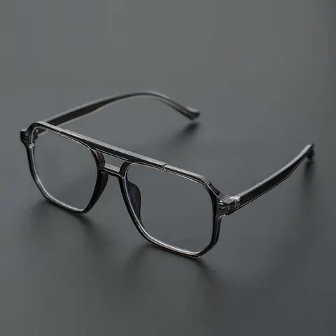 Clear Lenses Eyeglasses for Men and Women, Fashion Square Frame Anti-blue Light Lenses Casual Eyeglasses for Everyday Use, Trendy Square Frames, Double Bridge Eyeglasses Fashion Accessory, Fashionable Frames Glasses, Fashion Eyewear
