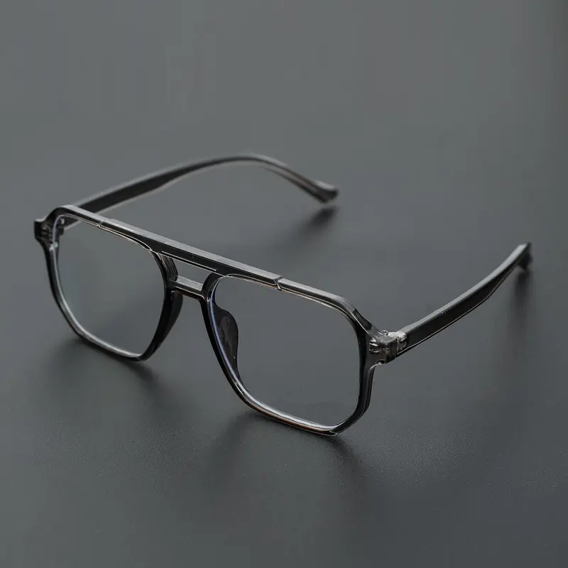 Clear Lenses Eyeglasses for Men and Women, Fashion Square Frame Anti-blue Light Lenses Casual Eyeglasses for Everyday Use, Trendy Square Frames, Double Bridge Eyeglasses Fashion Accessory, Fashionable Frames Glasses, Fashion Eyewear