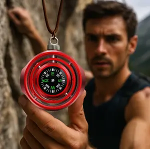 Relief Compass 2025 Spinner Necklace - Stress & Anxiety Relief Toy Dual Function Wearable for Focus ADHD Portable Outdoor Gift Gyroscope for Adventure Safety