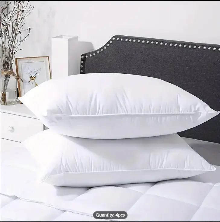 4pcs Throw Pillow Inserts, White Polyester Indoor Decorative Pillow Inserts, Square Form Pillow Stuffer For Bed Couch Car, 24x24 Inch