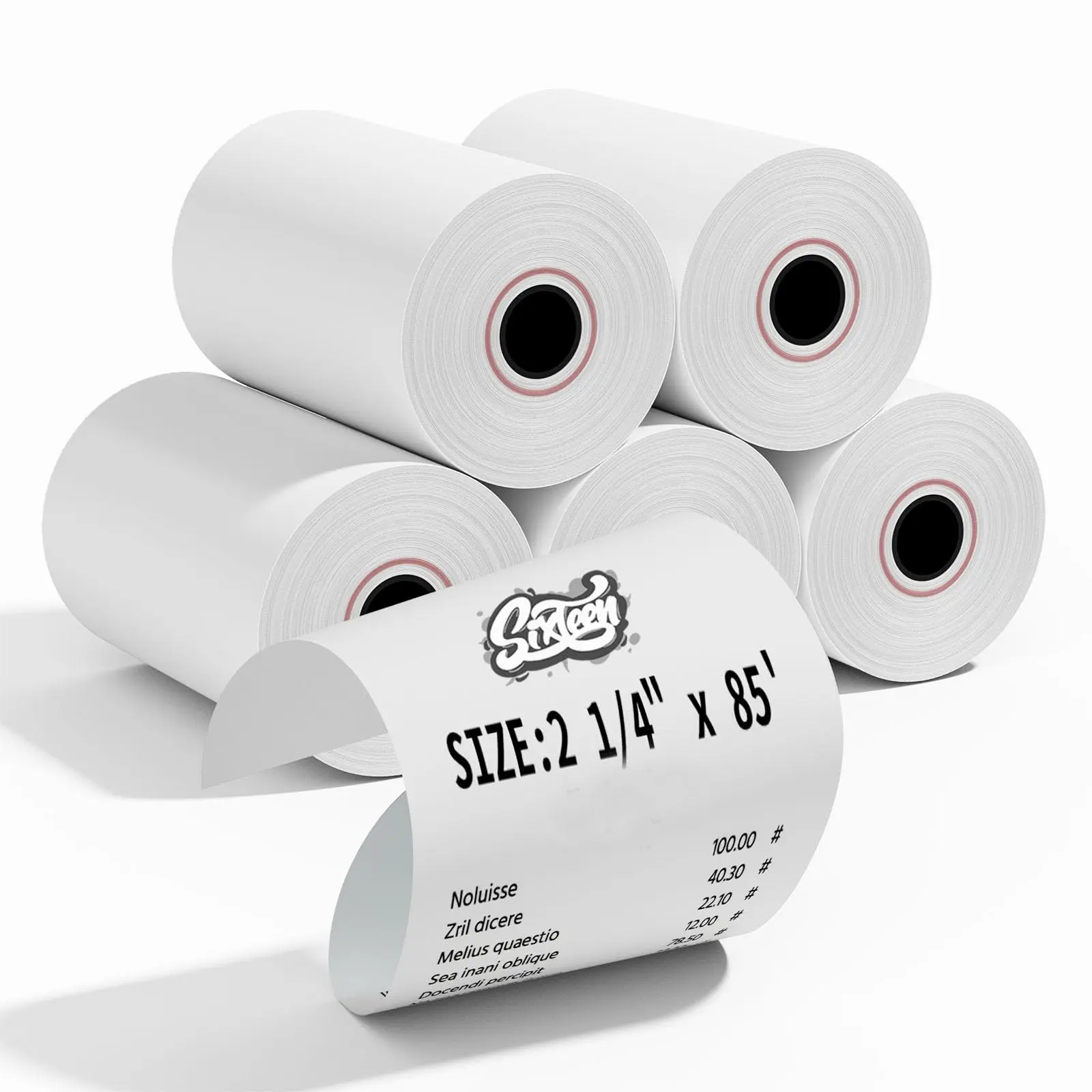 2 1/4'' x 85' Thermal Paper Rolls, BPA Free Thermal Receipt, POS Cash Register Paper Receipt Rolls, Fits All Credit Card Terminal, 100 Rolls