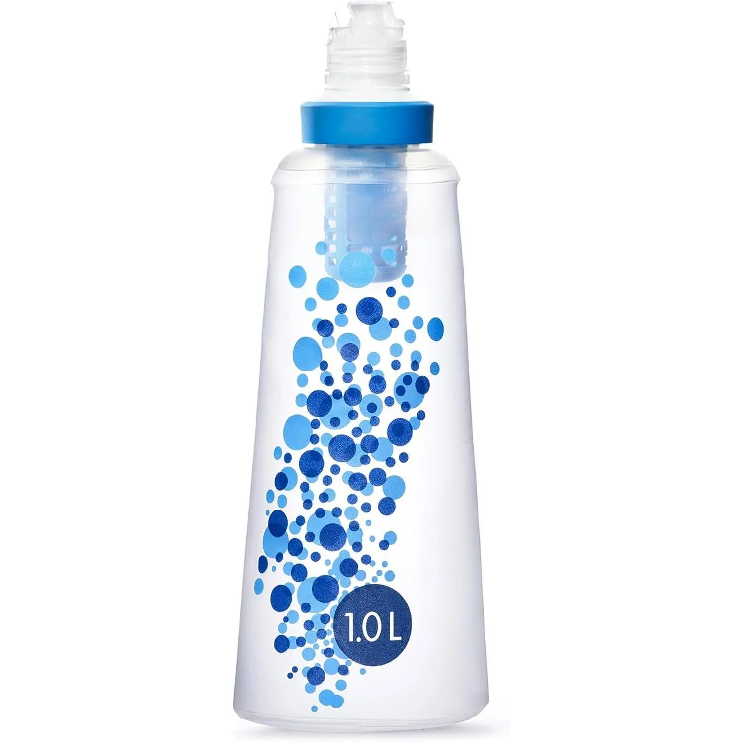 BeFree 1.0L Ultralight Collapsible Water Filter Bottle for Hiking, Camping, Backpacking
