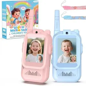 Children's Video Walkie-Talkie Set of 2 - Voice Conversion Function - Long-distance Video Walkie-Talkie - No Internet Required - Suitable for Boys and Girls Aged 3-12 - An Interesting and Perfect Gift for Outdoor Travel and Camping Toys Box