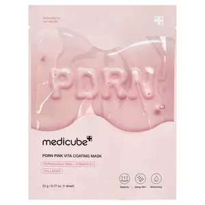 Medicube PDRN Pink Vita Coating Beauty Mask, 1 Sheet, 0.77 oz (22 g)