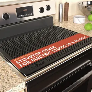 Silicone Electric Stove Top Cover Mat - 28"x20"Ceramic Stove top Cover, Heat Resistant Glass Cooktop Cover, Flat RV Range Stovetop Protector, Extra Large Silicone Dish Drying Mat