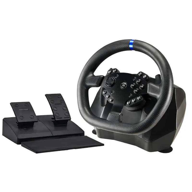 Steering Wheel, with Pedals and Paddles, Compatible with Xbox Series X/S, PS4, Xbox One, PC (Programmable for All Games)