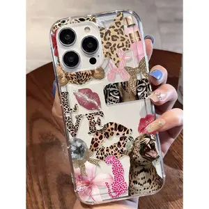 1pc Leopard Print Patchwork Transparent TPU Anti-Fall Anti-Fingerprint Phone Case Suitable For IPhone17/IPhone17 Air/IPhone17 Pro/IPhone17 Pro Max/16 Pro Max/15 Pro Max/14 Pro Max/13 Pro Max/12 Pro Max
