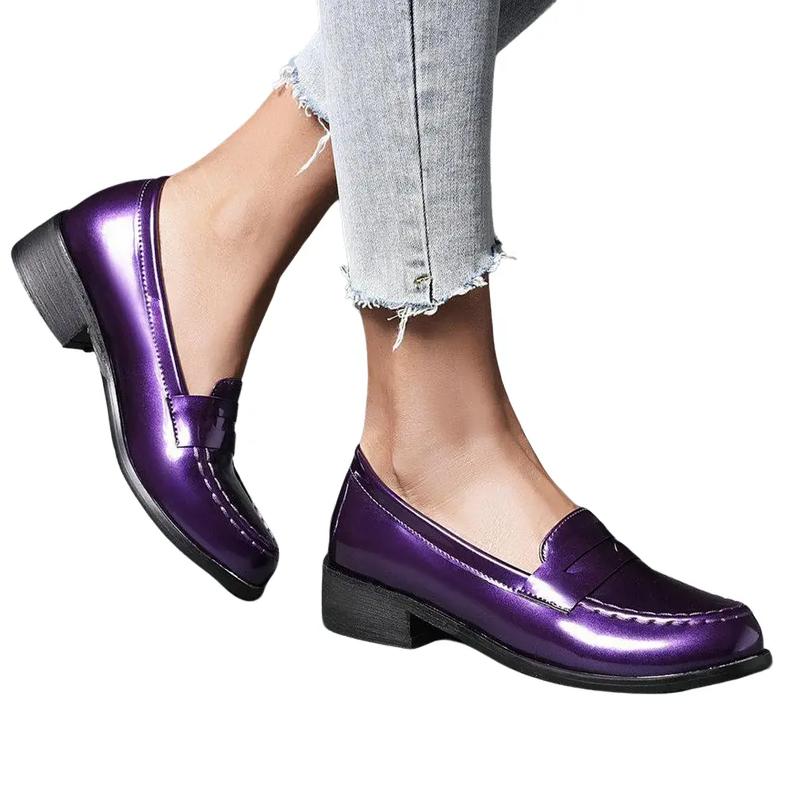 Women's Chunky Heel Platform Mary JanesCoquette Aesthetic Round Toe Pumps in PatentLeather for Casual Wear Solid color Simply wear Oxford shoes  Loafers Footwear Girl