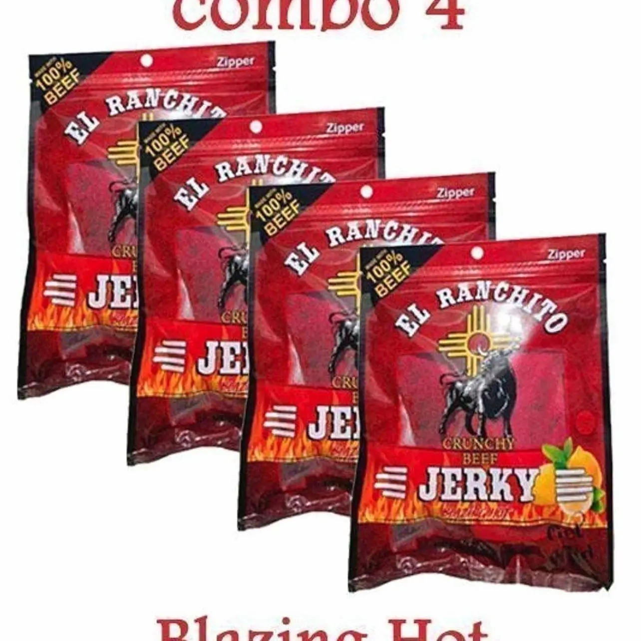 Blazing Hot El Ranchito Crunchy Beef Jerky Net Wt. 2 oz