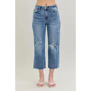 Judy Blue "Jolie" Cropped Jean Distressed