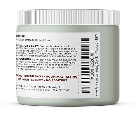 Aztec Secret – Indian Healing Clay 1 lb – Deep Pore Cleansing Facial & Body Mask – The Original  Natural Calcium Bentonite Clay – New Version 2