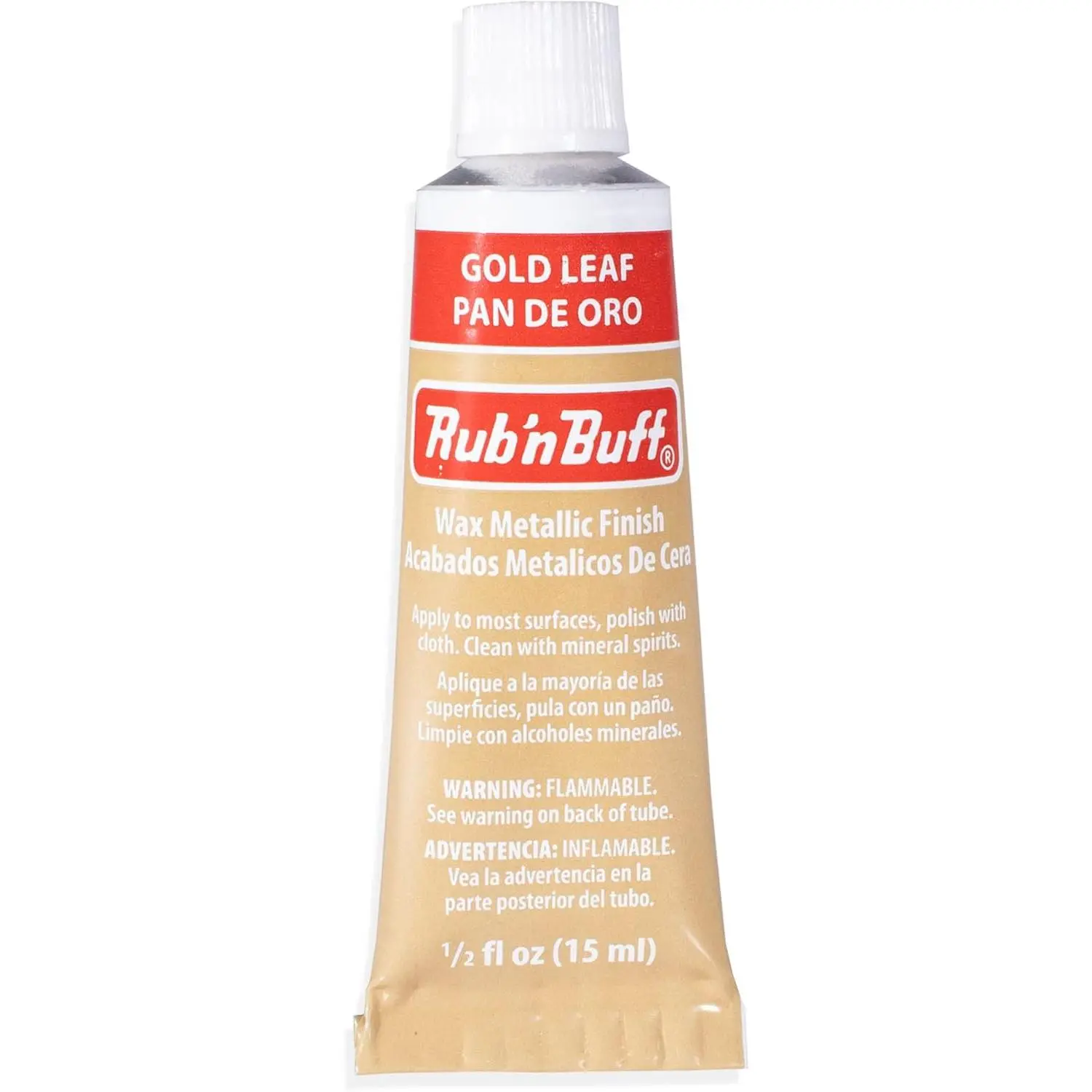 Rub n Buff Wax Metallic Finish - Rub n Buff  Leaf 15ml Tube - Versatile Gilding Wax for Finishing Furniture Antiquing and Restoration - Rub and Buff Colors Single Tube