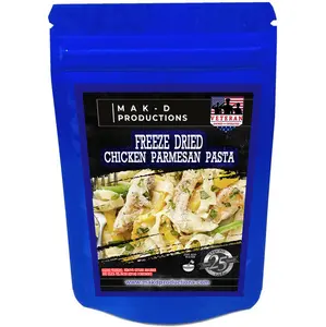 MAK D Productions - Freeze Dried Meal  - Chicken - Pasta - Chicken Parmesan Pasta - Gourmet Recipes by a Sullivan University (Louisville, Kentucky) Culinary Chef Graduate - NEVER BLAND TASTING - MADE IN THE USA