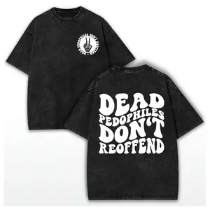 Washed Cotton Retro Unisex Dead Pedophiles Don’t Reoffend Shirt, Protective Child Parent Shirt We Love Our Kids Skull Graphic Tee