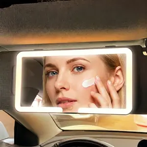 Car Sun Visor Vanity Mirror, Rechargeable LED-Lit Automotive Interior Accessory