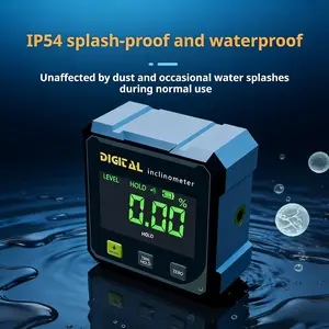 Digital Angle Finder with Laser, 4-side Magnetic Digital Angle Gauge, Rechargeable Mini Digital Laser Level Measuring Tool Cube Inclinometer with Backlight for Woodworking Tablesaw Gift for Men Conversion Slope Accuracy