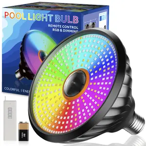 ADEWALK 120V 60W RGB LED Color Changing Pool Lights for Inground Pool, Swimming Pool Light Bulb with Remote, E26/E27 Replacement Underwater Pool Lighting for Works in pools, spas, fountains, and landscape lighting