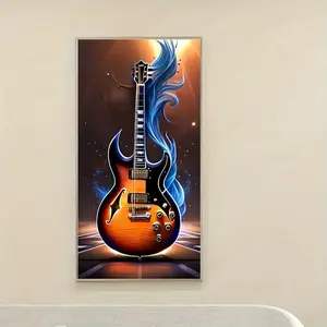 Guitar Pattern DIY Diamond Arts Colorful Painting Kit without Frame, DIY 5D Diamond Arts Colorful Painting Kit, Wall Art Decor for Home Living Room Bedroom