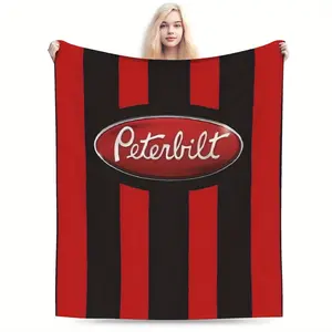 [JIT]PETERBILT truck logo creative design ultra-soft flannel blanket, warm and comfortable living room blanket, office blanket, sofa decoration, all-season travel blanket, multi-purpose gift blanket - home decor accessory