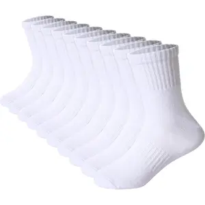 DoSmart Kids Athletic Crew Socks Boys Girls Classics Cotton School Uniform Childs Sports Breathable Casual Socks 10 Pairs