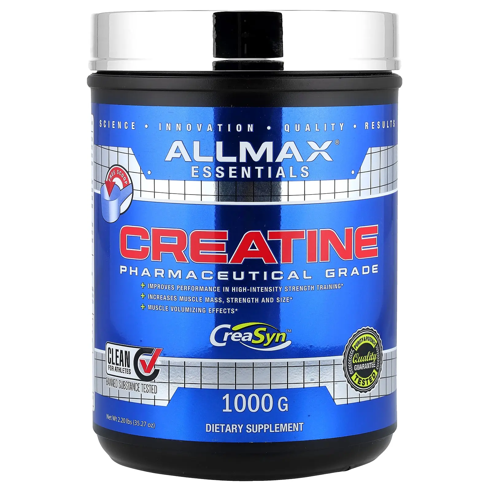 ALLMAX Creatine, Pharmaceutical Grade, Unflavored, 2.2 lbs (1,000 g)