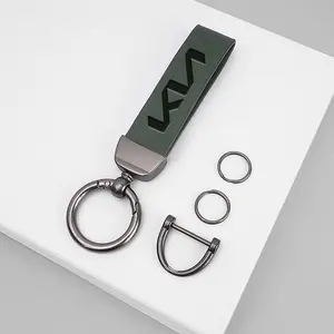 Vintage Leather Car Emblem Keychain, Auto Logo Keyring for Kia Sportage Ceed Sorento Cerato Optima Picanto Rio Soul K3 K5, Perfect Gift