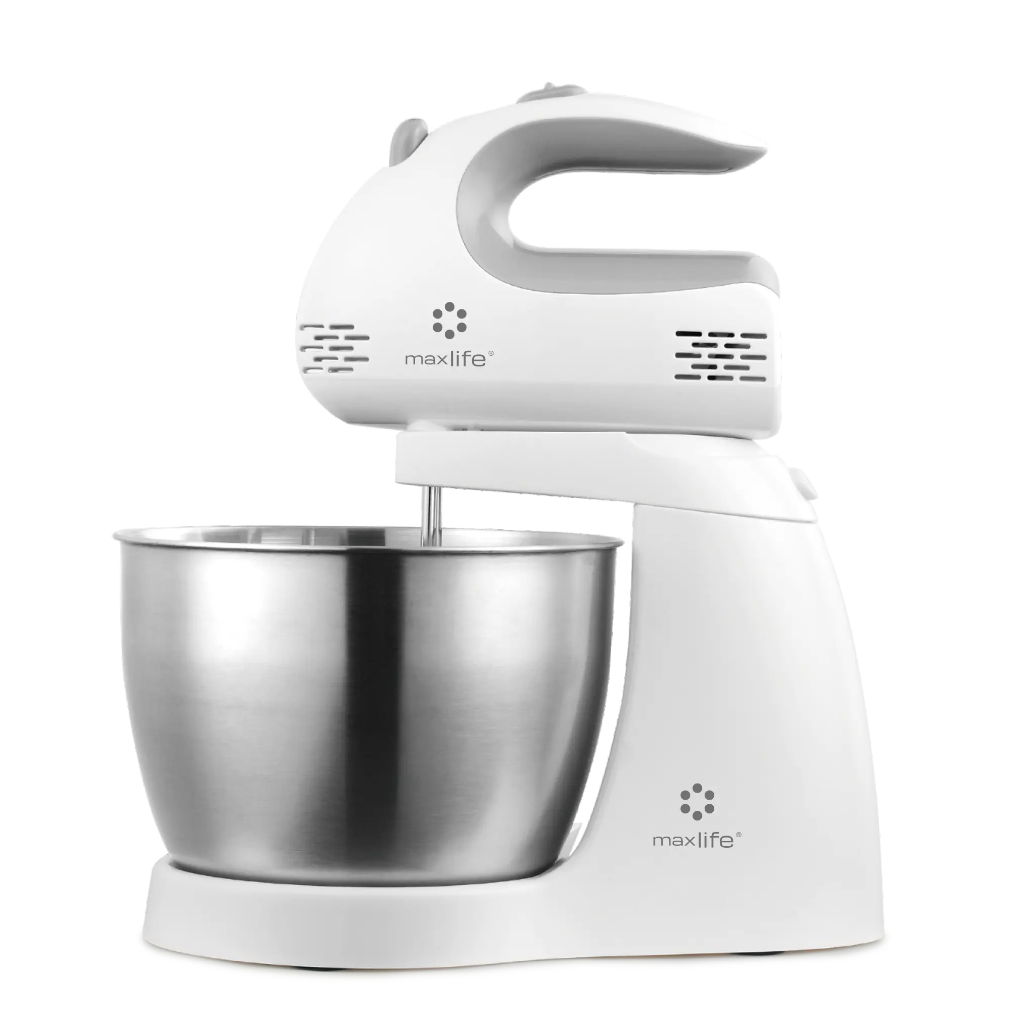 Max Life ML-6638 3.2 Qt 5-Speed Electric Stand Mixer 150W with Stainless Steel Bowl, Dough Hooks & Beaters, ETL Certified