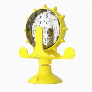 Interactive 360° Rotating Pet Snack Dispenser Toy Feeding Supplies, Slow Feeder Puzzle Mental Stimulation with Suction Base, Non-Toxic Tpr Material, for Cats & Dogs