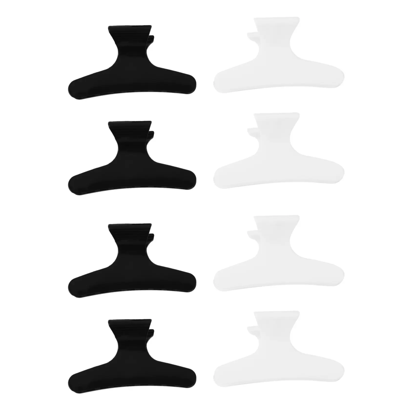 Unisex 8PCS Butterfly Hair Clamps - 29g, 8.2cm 2-Tone Black-White Pair, Tight-Holding Hair Securing Tool for Salon & Home Daily Hairdressing