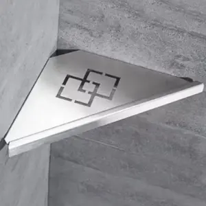 Shower corner shelf, bathroom corner rack, heavy-duty storage rack, triangular basket, silver