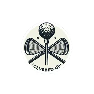 Clubbed Up Golf Brand Kiss-Cut Stickers, Golf Sticker, Golf Lover Gift, Golf Accessories, Golf Theme Sticker, Golf Club Enthusiast Decal