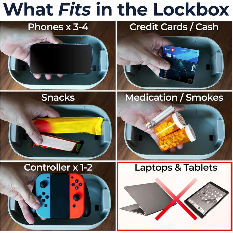 Timed Lock Box | Unplug from Phones, Video , Social Media, Snacks & Cravings | 3 Modes based on Willpower | Easy to Use | Out of Sight ~ Out of Mind | Boost Your Mental Wellness