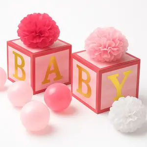 Pink Baby Shower Table Box Decorating Kit